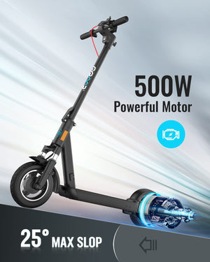 Electric Scooter Adults with Dual Shock Absorbers up to 31 Miles 18.6Mph,Turn Signal 500W Motor NFC Safety Lock,Ip67 Core Components Waterproof Foldable Scooter Electric for Adults