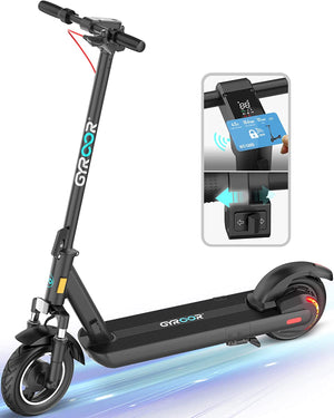 Electric Scooter Adults with Dual Shock Absorbers up to 31 Miles 18.6Mph,Turn Signal 500W Motor NFC Safety Lock,Ip67 Core Components Waterproof Foldable Scooter Electric for Adults