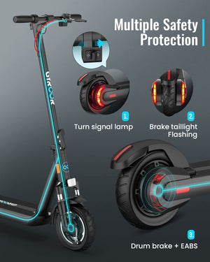 Electric Scooter Adults with Dual Shock Absorbers up to 31 Miles 18.6Mph,Turn Signal 500W Motor NFC Safety Lock,Ip67 Core Components Waterproof Foldable Scooter Electric for Adults