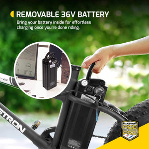 EB-6 Bandit E-Bike 350W Motor, Power Assist, 4” Tires, 20” Wheels, Removable 36V Lithium Ion Battery, Dual Disc Brakes– Electric Bike 7-Speed Shimano SIS Shifting Built for Trail Riding