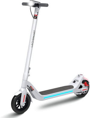 A8 Electric Scooter Adults & Scooter Lock, 28 Miles Long-Range Battery, Gyroscope Speed Control and Intelligent Light Sense, 9" Anti-Puncture Air Filled Tires, Max 630W Motor & Foldable