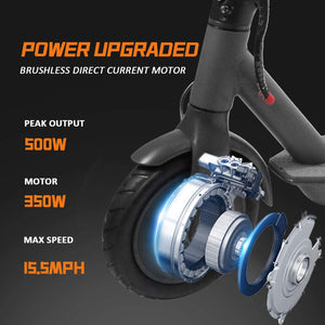 Electric Scooter for Adults, 8.5" Solid Tires 350W Motor Speed 15.8 MPH, up to 16 Miles, Long Range Battery, Portable Folding Electric Scooters for Adults