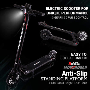 Folding Electric Scooter for Adults - 300W Brushless Motor Foldable Commuter Scooter W/ 8.5 Inch Pneumatic Tires, 3 Speed up to 19MPH, 18 Miles, Disc Brake & ABS, for Adult & Kids -  HURES18-M5