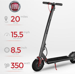 FIAT Electric Scooter, Electric Scooter for Adults with 350W Motor, up to 16MPH & 20 Miles Long Range, Scooter for Adults with Dual Breaking System, Folding Electric Scooter for Travel & Commuting